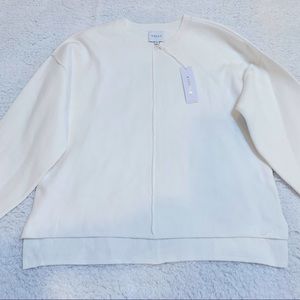 Gilli Heather White In Side Out Crew Neck Sweater